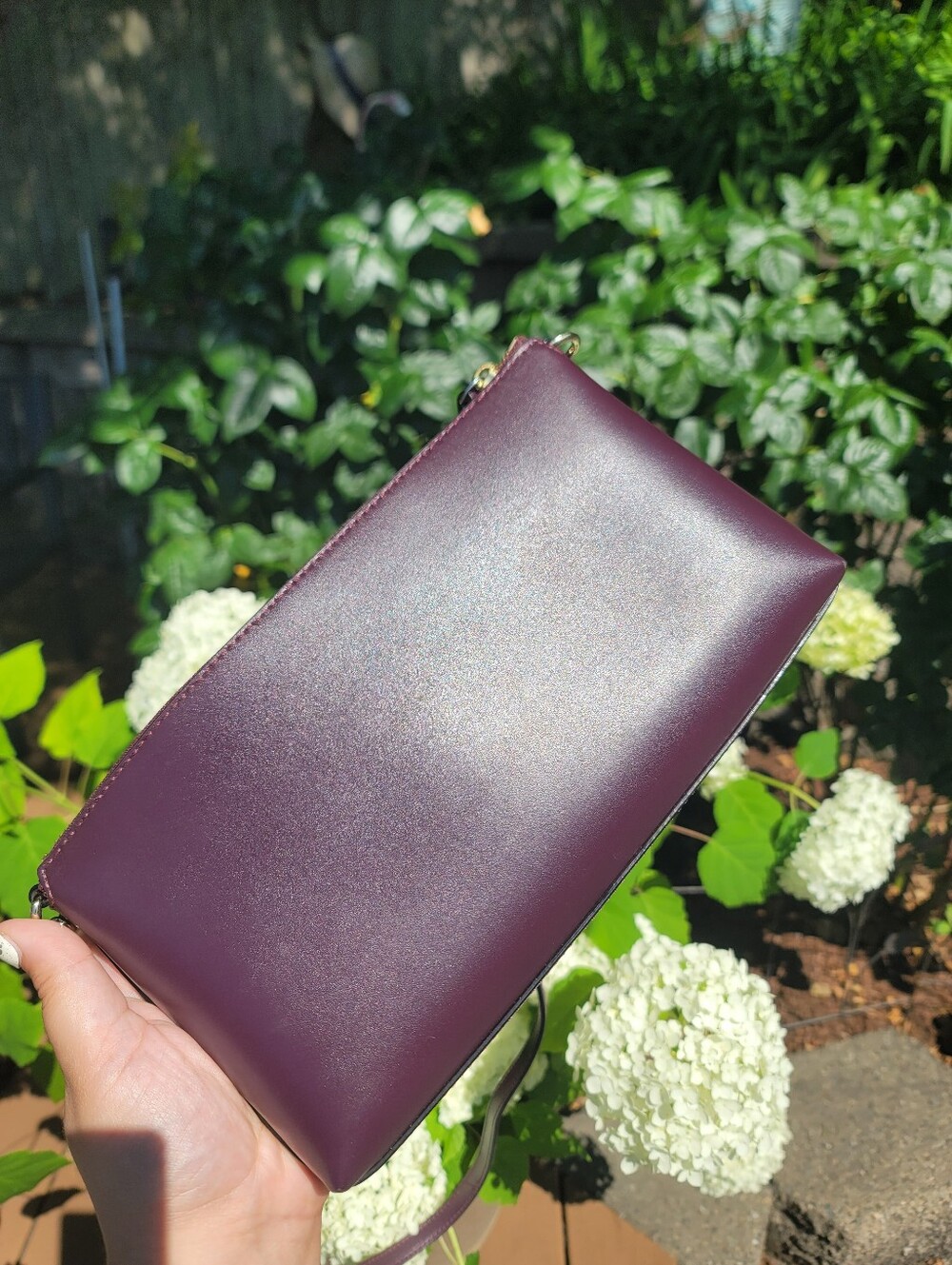 kate spade Plum Leather Crossbody with Gold Chain Strap and Bow - Picture 8 of 10